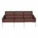 Arne Jacobsen 3 pers 3303 Airport sofa newly upholstered with mokka brown leather