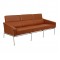 Arne Jacobsen 3 pers 3303 Airport sofa newly upholstered with walnut anilin leather