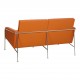 Arne Jacobsen 2pers Airport sofa newly upholstered with cognac bison leather