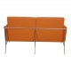 Arne Jacobsen 2pers Airport sofa newly upholstered with cognac bison leather