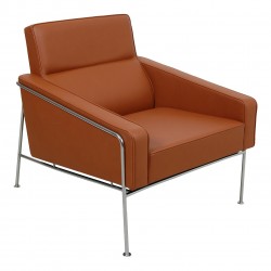 Arne Jacobsen Airport chair with walnut aniline leather Arne Jacobsen Airport chair with walnut aniline leather