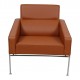 Arne Jacobsen Airport chair with walnut aniline leather