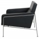 Arne Jacobsen 3301 Lounge chair in black leather
