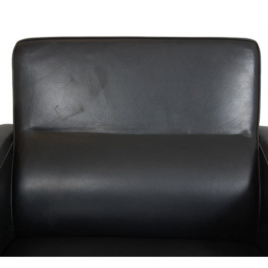 Arne jacobsen Airport loungechair in patinated black leather