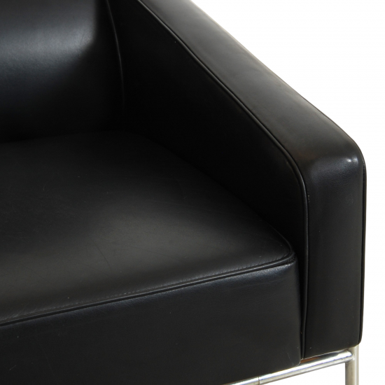 Arne jacobsen Airport loungechair in patinated black leather