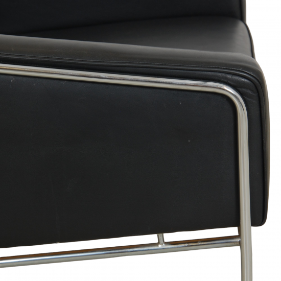 Arne jacobsen Airport loungechair in patinated black leather