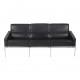 Arne Jacobsen 3pers Airport sofa, black patinated leather