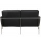 Arne Jacobsen 3302 2.seater airport sofa in black leather