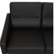 Arne Jacobsen 3302 2.seater airport sofa in black leather