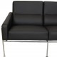 Arne Jacobsen 3302 2.seater airport sofa in black leather