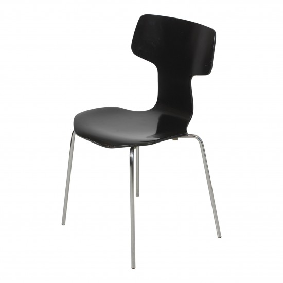 Arne Jacobsen T-chair, black lacquered