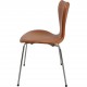 Set of four Arne Jacobsen Seven chairs in patinated cognac leather