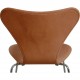 Set of four Arne Jacobsen Seven chairs in patinated cognac leather
