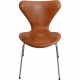 Set of four Arne Jacobsen Seven chairs in patinated cognac leather