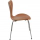 Set of four Arne Jacobsen Seven chairs in patinated cognac leather