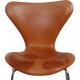 Set of four Arne Jacobsen Seven chairs in patinated cognac leather