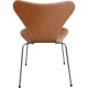 Set of four Arne Jacobsen Seven chairs in patinated cognac leather