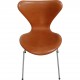 Set of four Arne Jacobsen Seven chairs in patinated cognac leather