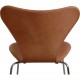 Set of four Arne Jacobsen Seven chairs in patinated cognac leather