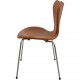 Set of four Arne Jacobsen Seven chairs in patinated cognac leather