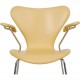 Arne Jacobsen Seven armchair reupholstered in yellow Paloma leather