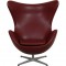 Arne Jacobsen Ægget stol nybetrukket med Oxblood classic læder