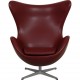 Arne Jacobsen Egg Chair reupholstered in Oxblood classic leather