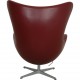 Arne Jacobsen Egg Chair reupholstered in Oxblood classic leather