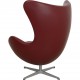 Arne Jacobsen Egg Chair reupholstered in Oxblood classic leather