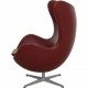 Arne Jacobsen Egg Chair reupholstered in Oxblood classic leather