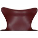 Arne Jacobsen Egg Chair reupholstered in Oxblood classic leather