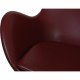 Arne Jacobsen Egg Chair reupholstered in Oxblood classic leather