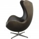 Arne Jacobsen Egg chair in patinated black anilin leather