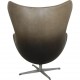 Arne Jacobsen Egg chair in patinated black anilin leather