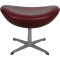 Arne Jacobsen Æggetaburet betrukket med Oxblood Classic læder