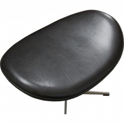 Arne Jacobsen Æggetaburet i patineret sort anilin læder