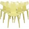 Sæt med 6 gule Arne Jacobsen Grandprix stole