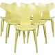 Set of 6 Yellow Arne Jacobsen Grandprix chairs
