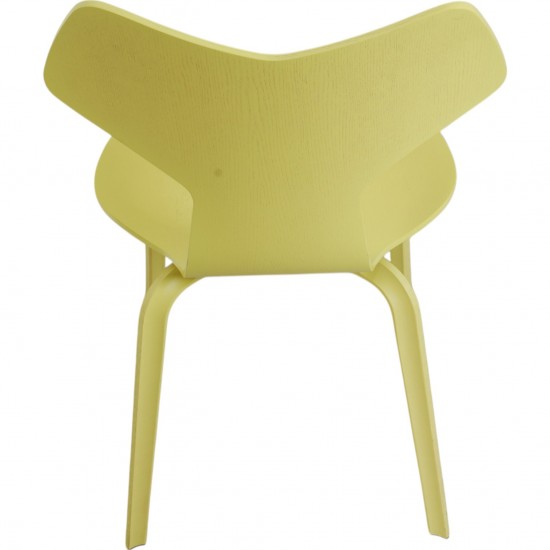 Set of 6 Yellow Arne Jacobsen Grandprix chairs