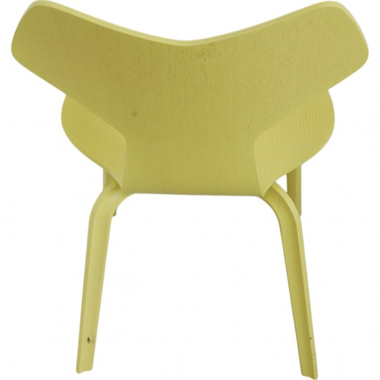 Set of 6 Yellow Arne Jacobsen Grandprix chairs