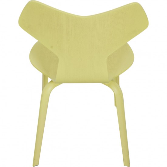 Set of 6 Yellow Arne Jacobsen Grandprix chairs