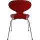 Set of six red Arne Jacobsen Ant chairs