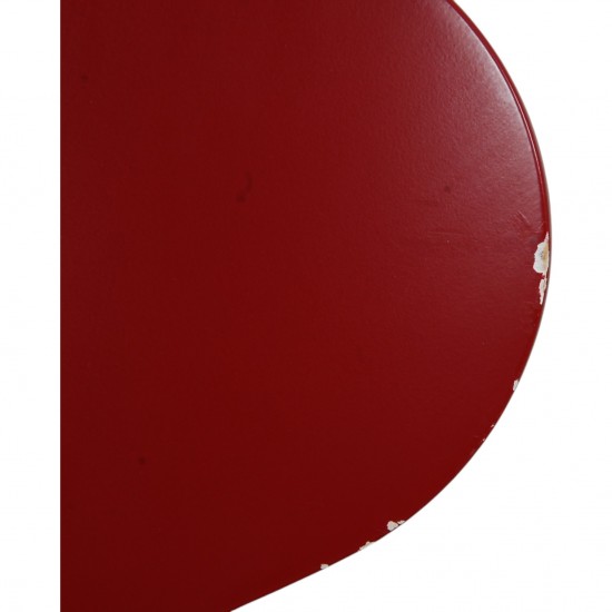 Set of six red Arne Jacobsen Ant chairs