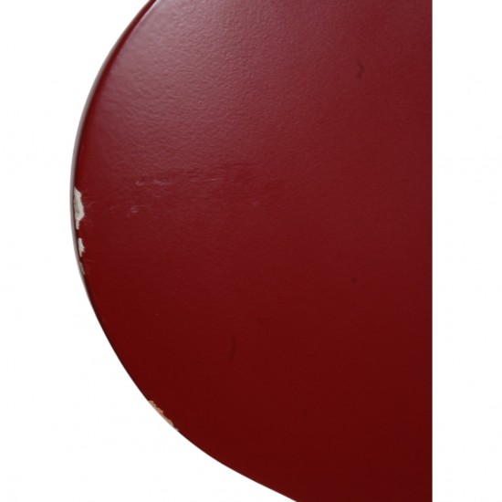Set of six red Arne Jacobsen Ant chairs
