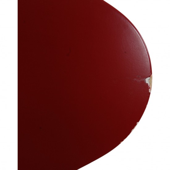 Set of six red Arne Jacobsen Ant chairs