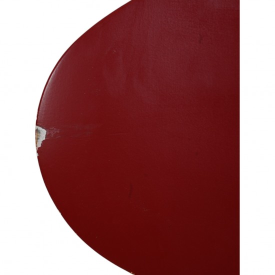 Set of six red Arne Jacobsen Ant chairs