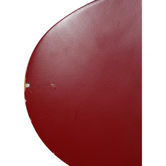Set of six red Arne Jacobsen Ant chairs