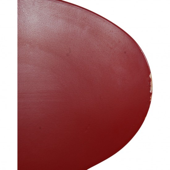 Set of six red Arne Jacobsen Ant chairs