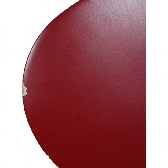 Set of six red Arne Jacobsen Ant chairs