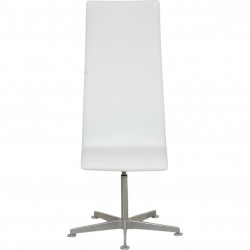 Arne Jacobsen Tall Oxford chair in white leather.